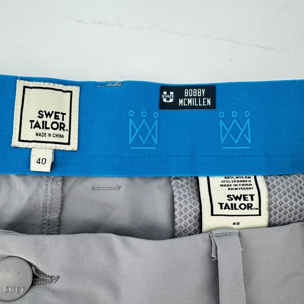 Swet Tailor Mens‎ Bobby McMillen State U Performance Chino Pants Gray Size 40x29